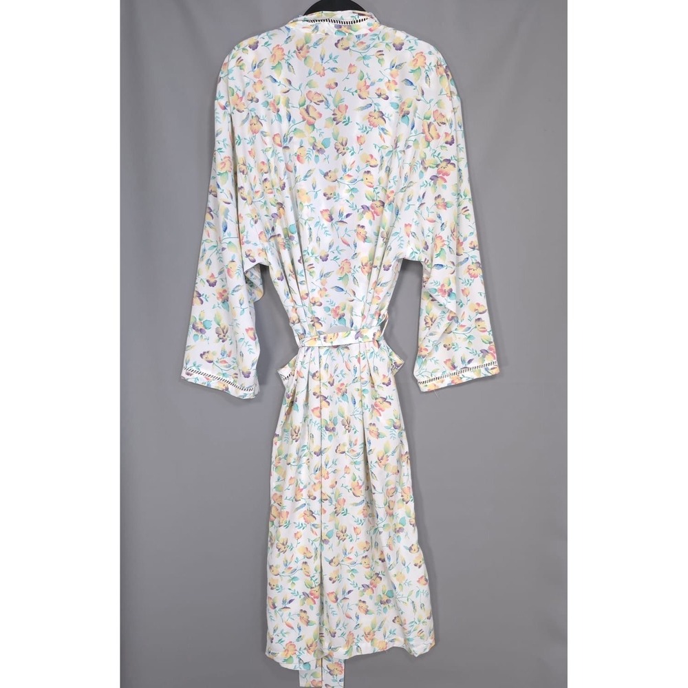 VICTORIA'S SECRET Vintage Floral Wrap Robe Long Sleeve Belted Maxi M/L Hong Kong - Picture 3 of 11
